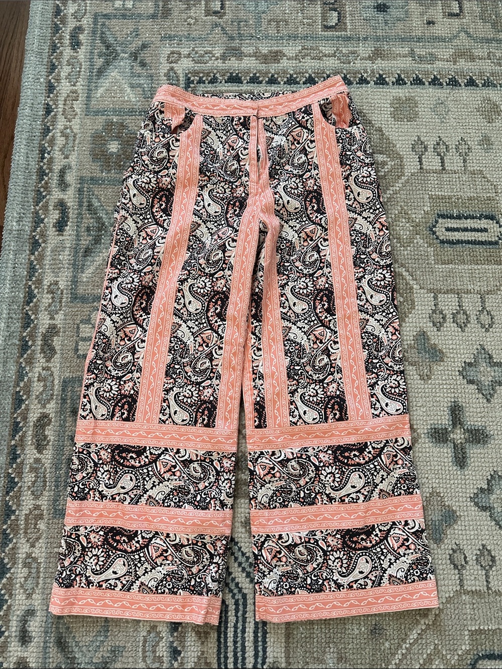 Julia Amory Pink Paisley Wide-Leg Lounge Pants